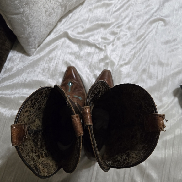 Brown and Turquoise Western Boots By ARIAT Size 8 EUC - Picture 10 of 14